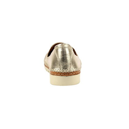 Gold - Back - Lunar Womens-Ladies Garbo Leather Shoes
