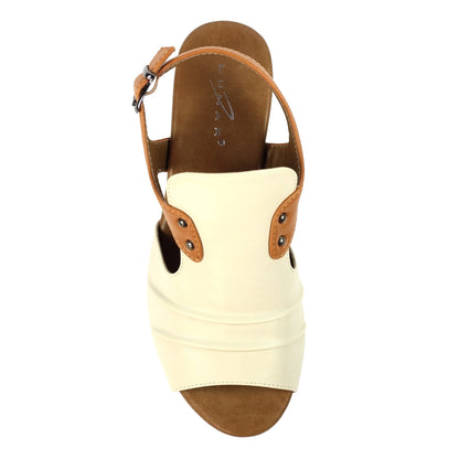 Beige - Lifestyle - Lazy Dogz Womens-Ladies Jaden Leather Sandals