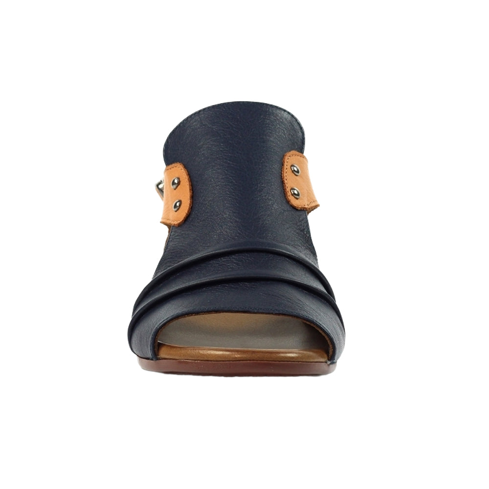 Navy - Lifestyle - Lazy Dogz Womens-Ladies Jaden Leather Sandals