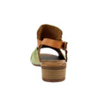 Khaki - Back - Lazy Dogz Womens-Ladies Jaden Leather Sandals