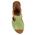 Khaki - Side - Lazy Dogz Womens-Ladies Jaden Leather Sandals