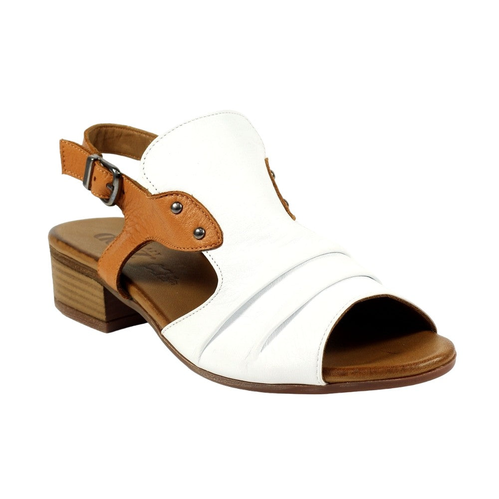 White - Front - Lazy Dogz Womens-Ladies Jaden Leather Sandals