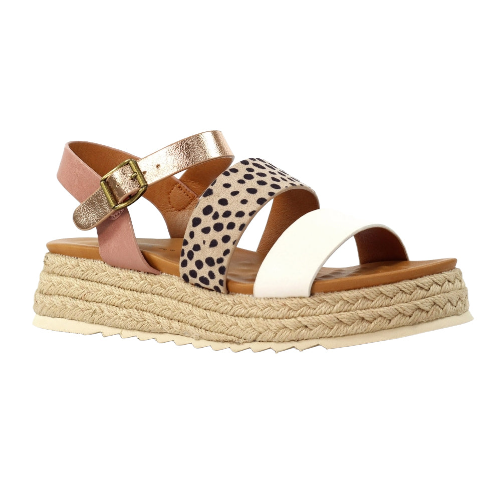 White - Front - Lunar Womens-Ladies Summer Sandals