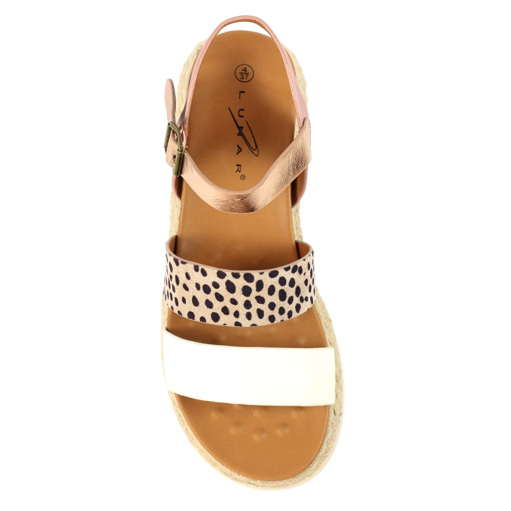 White - Side - Lunar Womens-Ladies Summer Sandals