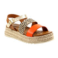 Orange - Front - Lunar Womens-Ladies Summer Sandals