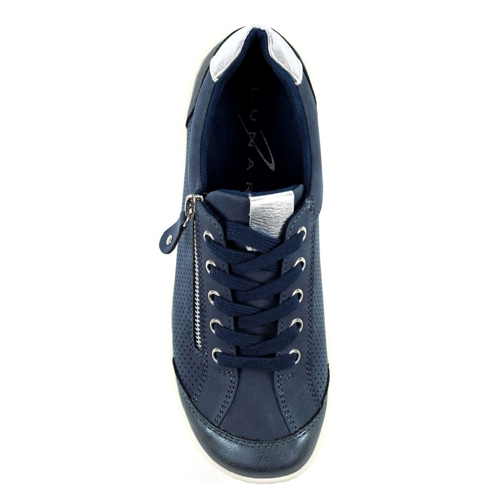 Blue - Side - Lunar Womens-Ladies Tori Trainers