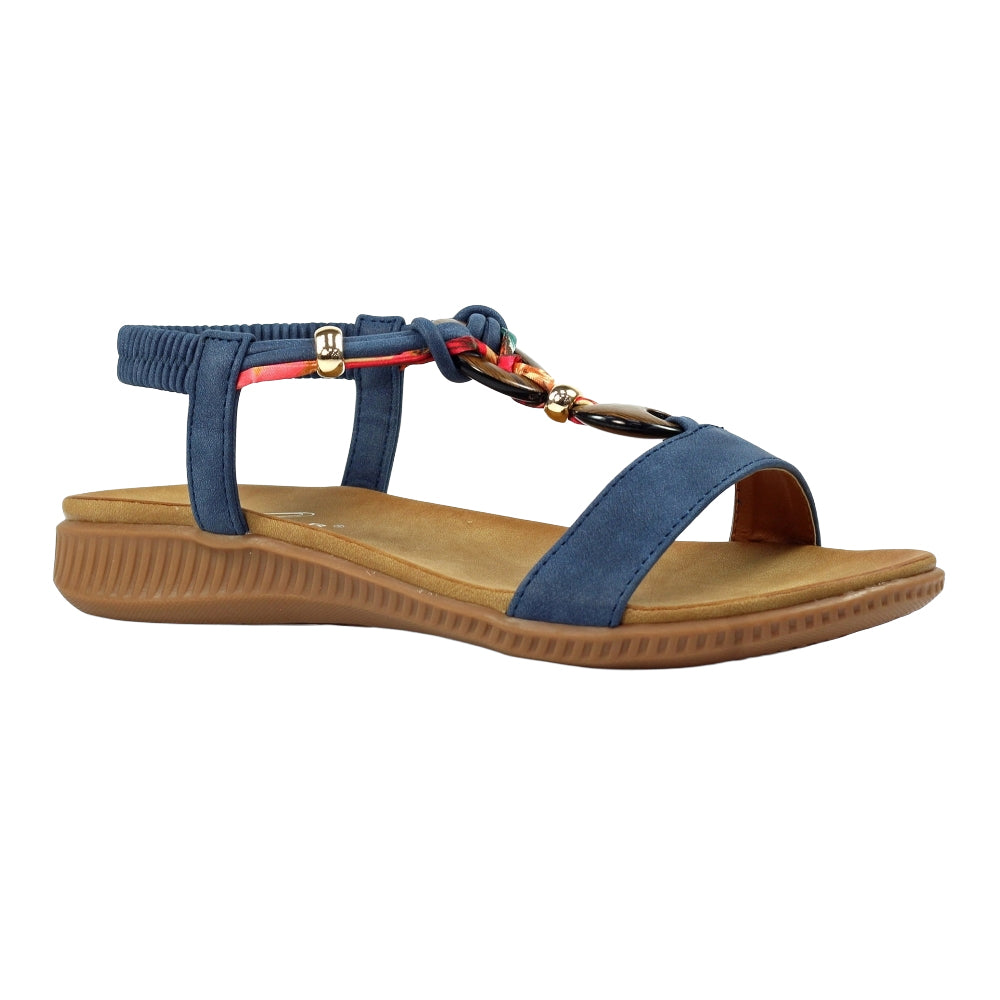 Blue - Front - Lunar Womens-Ladies Brava Sandals