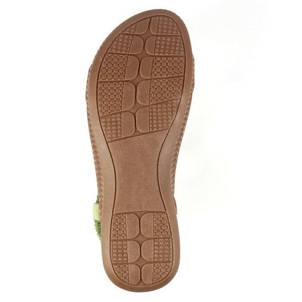 Khaki - Side - Lunar Womens-Ladies Brava Sandals