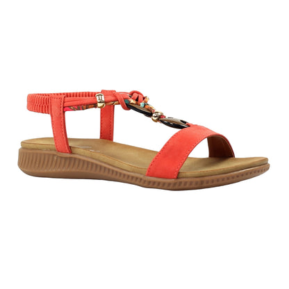 Orange - Front - Lunar Womens-Ladies Brava Sandals