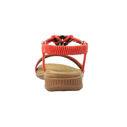 Orange - Back - Lunar Womens-Ladies Brava Sandals