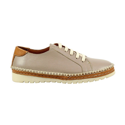 Grey - Side - Lunar Womens-Ladies Flow Leather Shoes