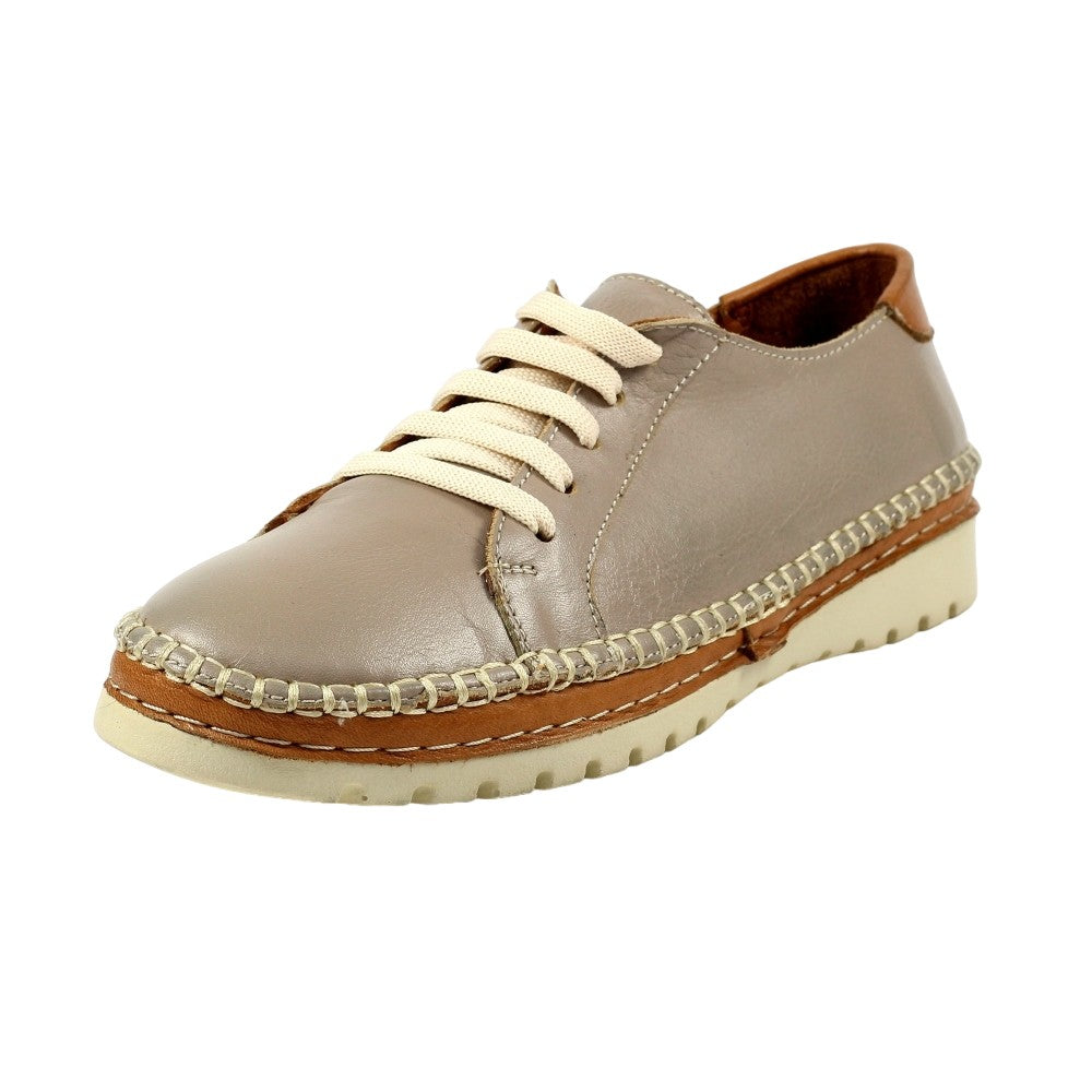 Grey - Pack Shot - Lunar Womens-Ladies Flow Leather Shoes