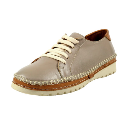 Grey - Pack Shot - Lunar Womens-Ladies Flow Leather Shoes