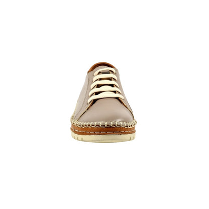 Grey - Close up - Lunar Womens-Ladies Flow Leather Shoes