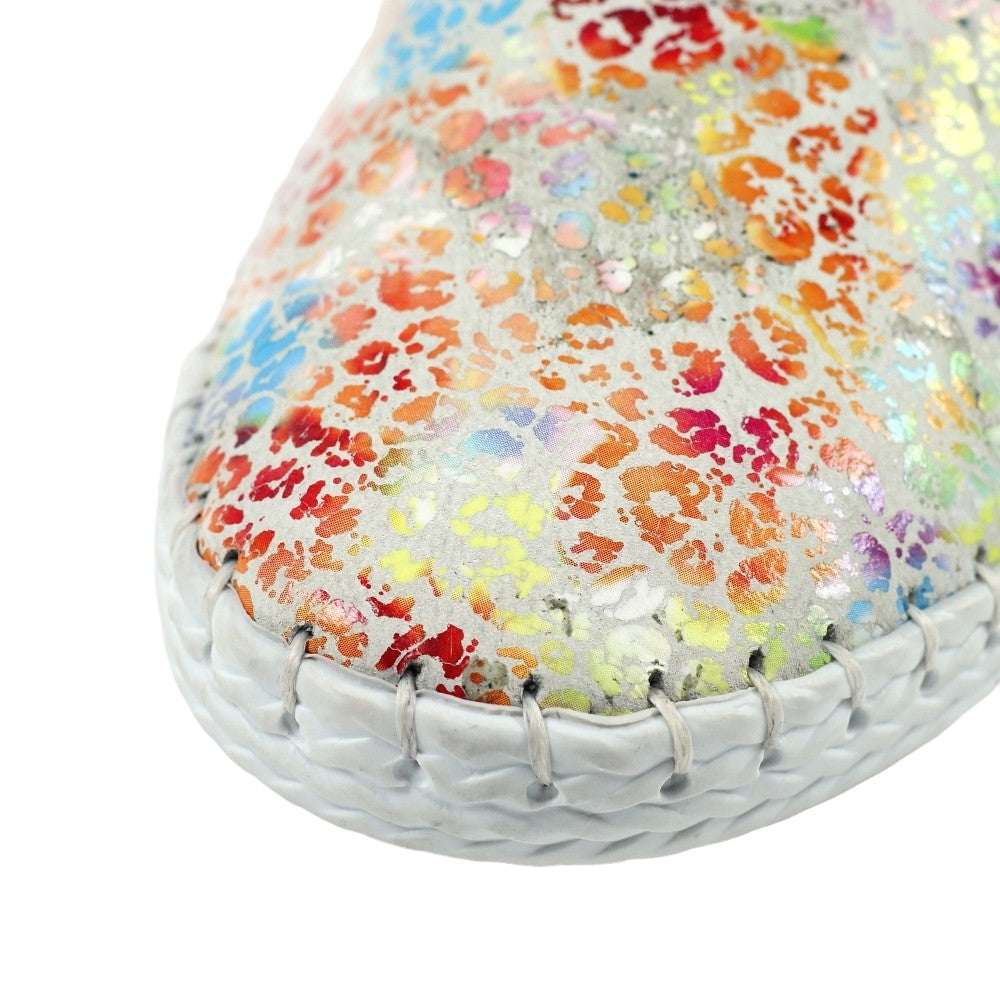 Multicoloured - Close up - Lunar Womens-Ladies Ellington Leather Plimsolls