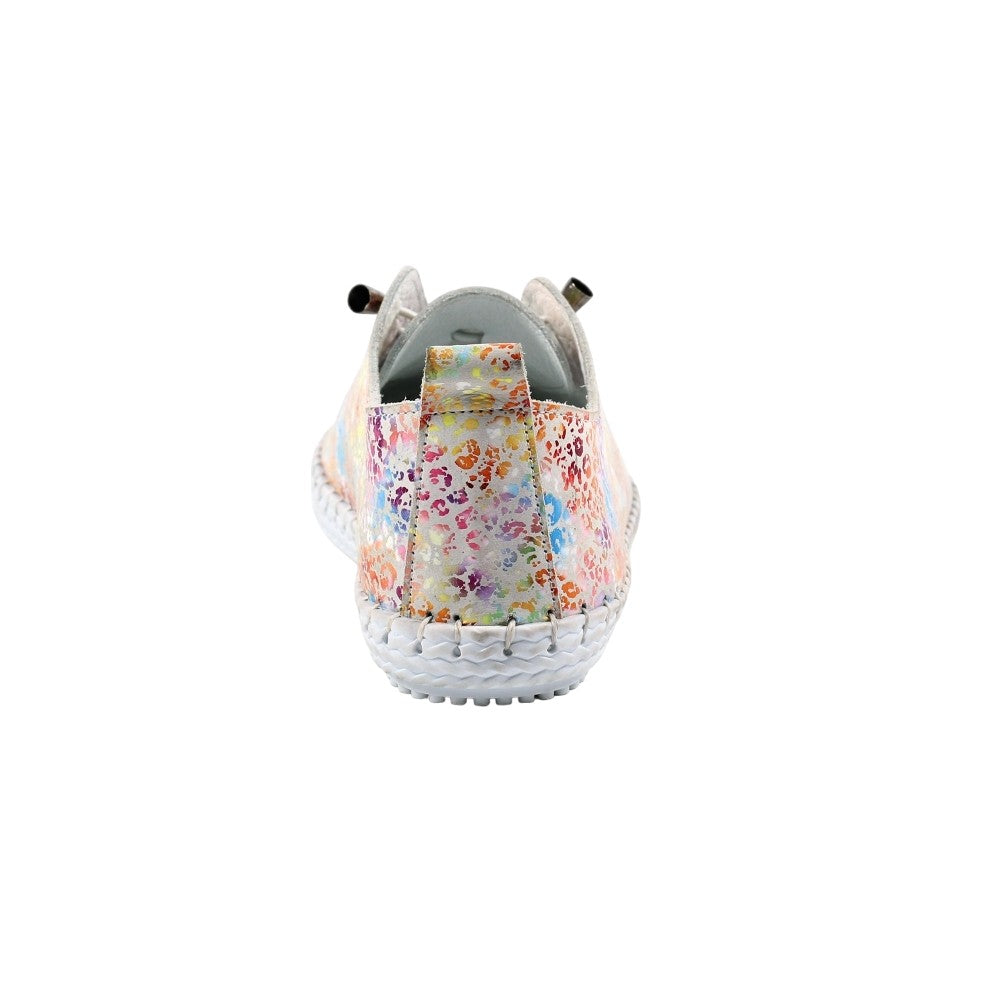 Multicoloured - Back - Lunar Womens-Ladies Ellington Leather Plimsolls