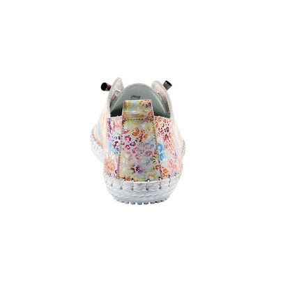 Multicoloured - Back - Lunar Womens-Ladies Ellington Leather Plimsolls