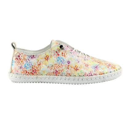 Multicoloured - Side - Lunar Womens-Ladies Ellington Leather Plimsolls