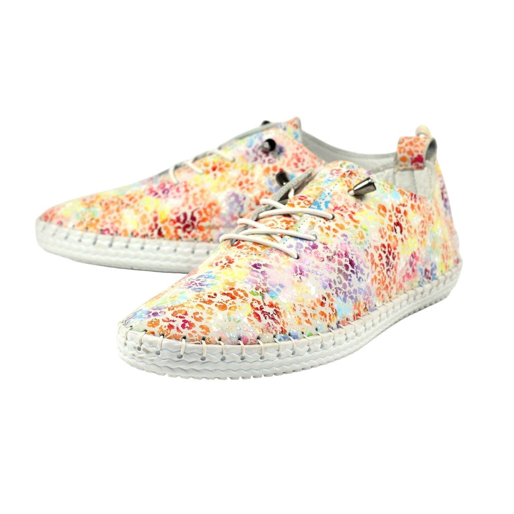 Multicoloured - Lifestyle - Lunar Womens-Ladies Ellington Leather Plimsolls