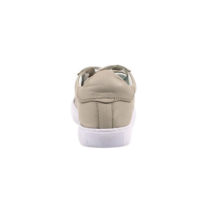 Grey - Back - Lazy Dogz Womens-Ladies Piper Leather Trainers