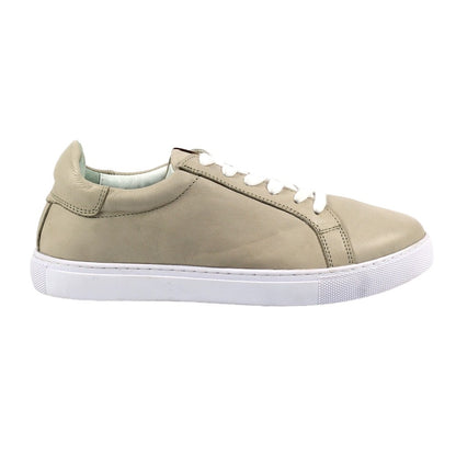 Grey - Side - Lazy Dogz Womens-Ladies Piper Leather Trainers