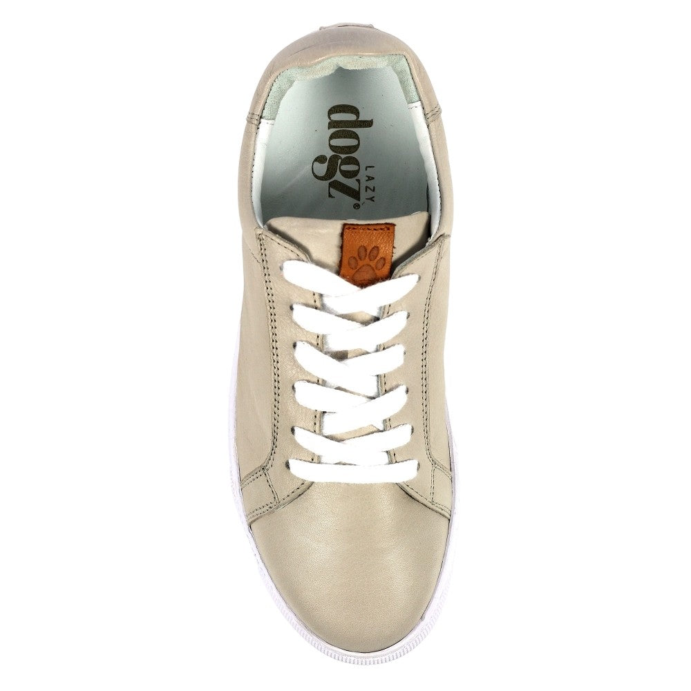 Grey - Lifestyle - Lazy Dogz Womens-Ladies Piper Leather Trainers