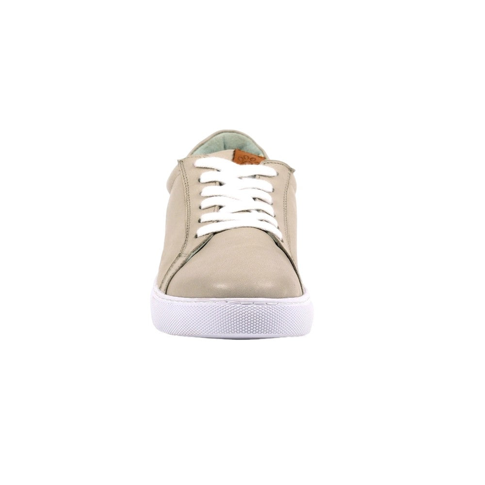 Grey - Pack Shot - Lazy Dogz Womens-Ladies Piper Leather Trainers