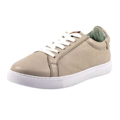Grey - Close up - Lazy Dogz Womens-Ladies Piper Leather Trainers