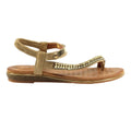 Beige - Side - Lunar Womens-Ladies Asia II Sandals