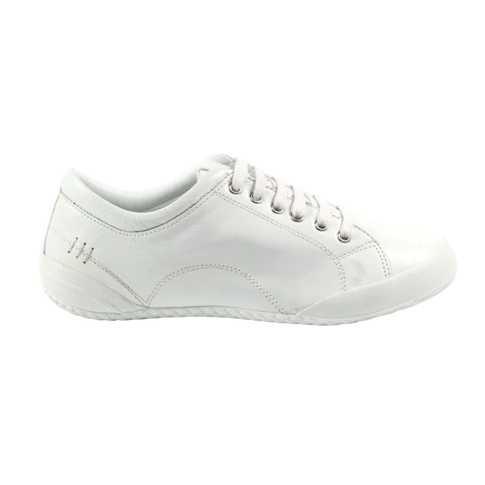 White - Side - Lunar Womens-Ladies Carrick II Leather Trainers