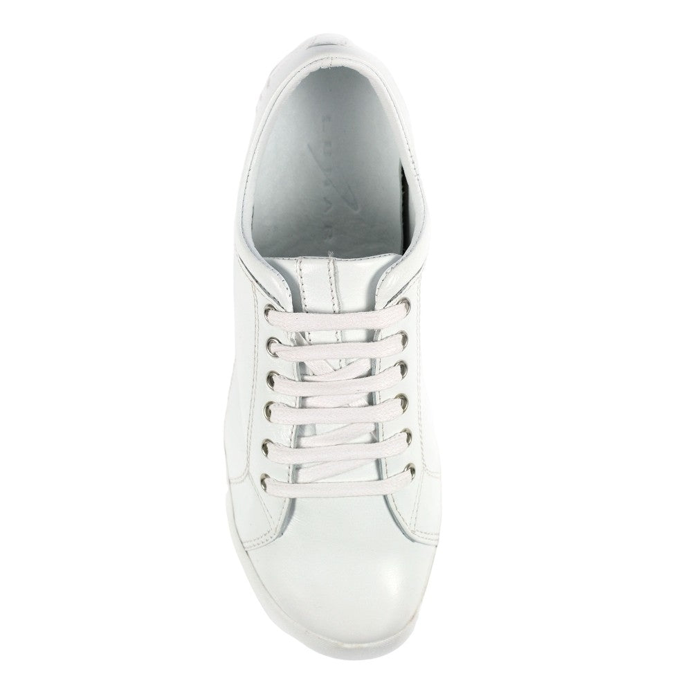 White - Lifestyle - Lunar Womens-Ladies Carrick II Leather Trainers