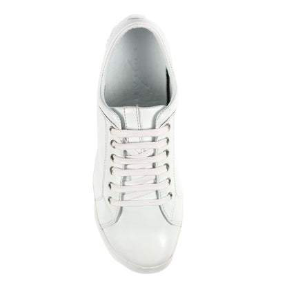 White - Lifestyle - Lunar Womens-Ladies Carrick II Leather Trainers