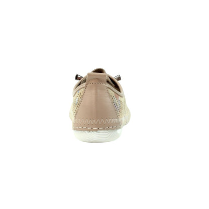 Grey - Back - Lunar Womens-Ladies Hydro Leather Plimsolls