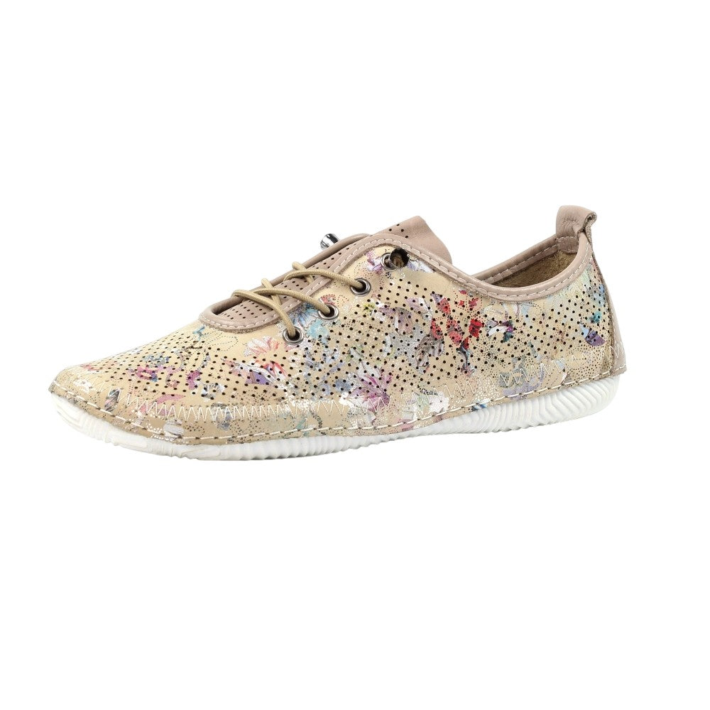 Grey - Side - Lunar Womens-Ladies Hydro Leather Plimsolls