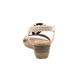 Beige - Back - Lunar Womens-Ladies Genoa Wedge Sandals