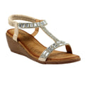 Silver - Front - Lunar Womens-Ladies Macie Wedge Sandals