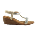 Silver - Side - Lunar Womens-Ladies Macie Wedge Sandals
