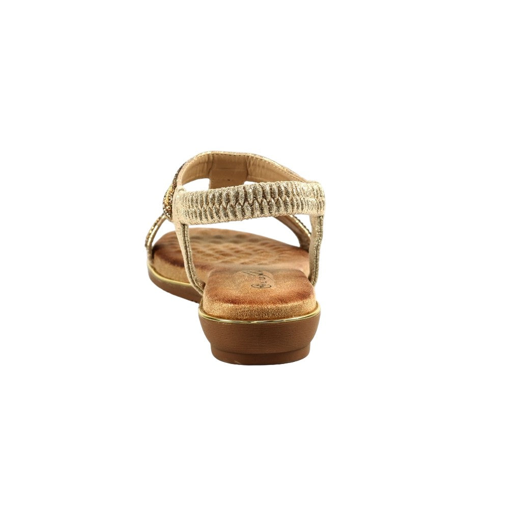 Gold - Back - Lunar Womens-Ladies Esta Sandals