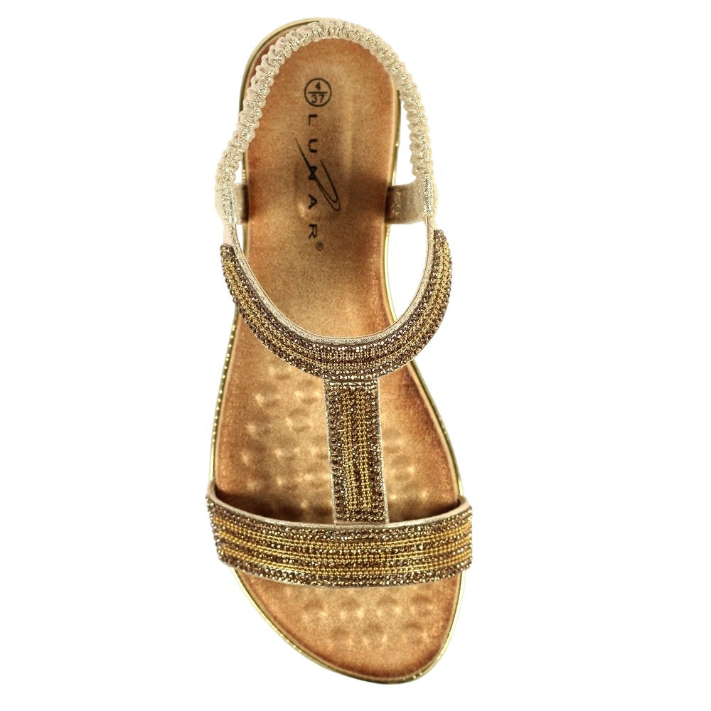 Gold - Lifestyle - Lunar Womens-Ladies Esta Sandals