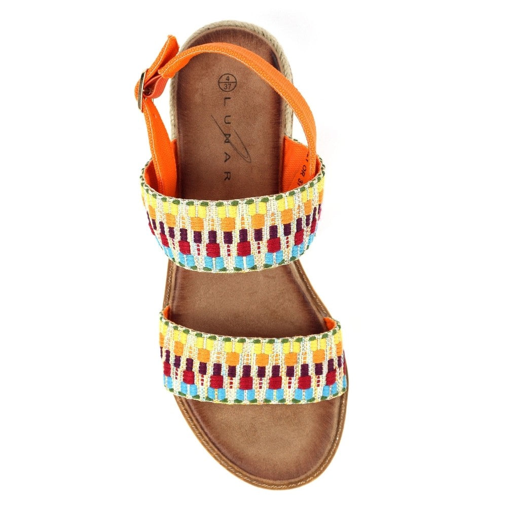 Orange - Pack Shot - Lunar Womens-Ladies Denny Sandals