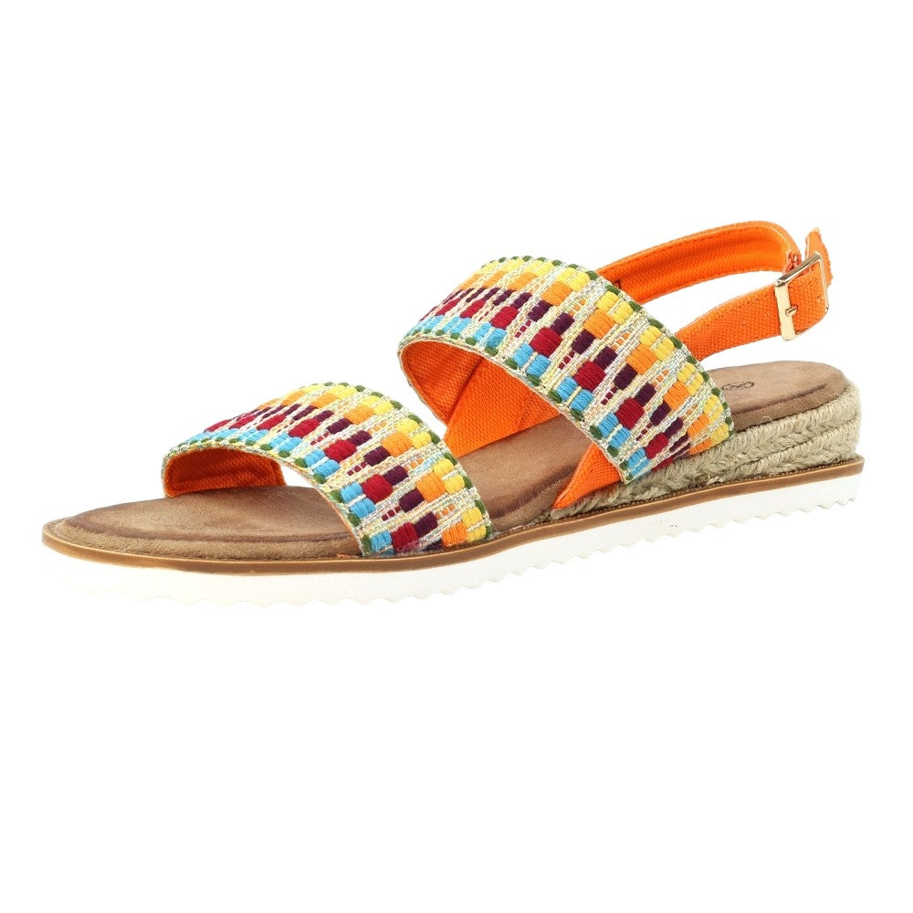 Orange - Close up - Lunar Womens-Ladies Denny Sandals