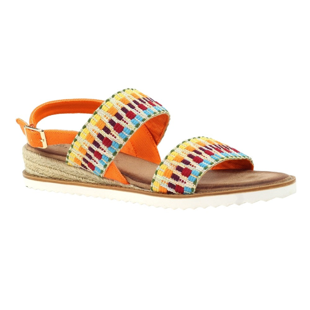 Orange - Front - Lunar Womens-Ladies Denny Sandals