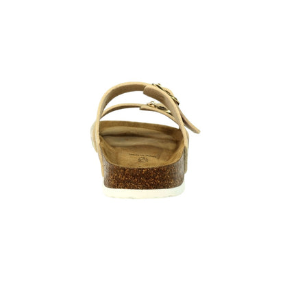 Beige - Back - Lazy Dogz Womens-Ladies Location Tropical Floral Sandals