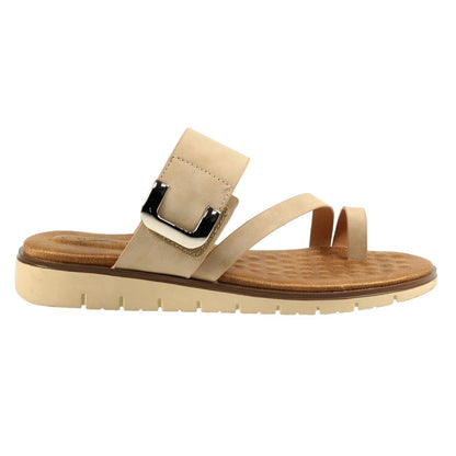 Beige - Side - Lunar Womens-Ladies Ellis Sandals