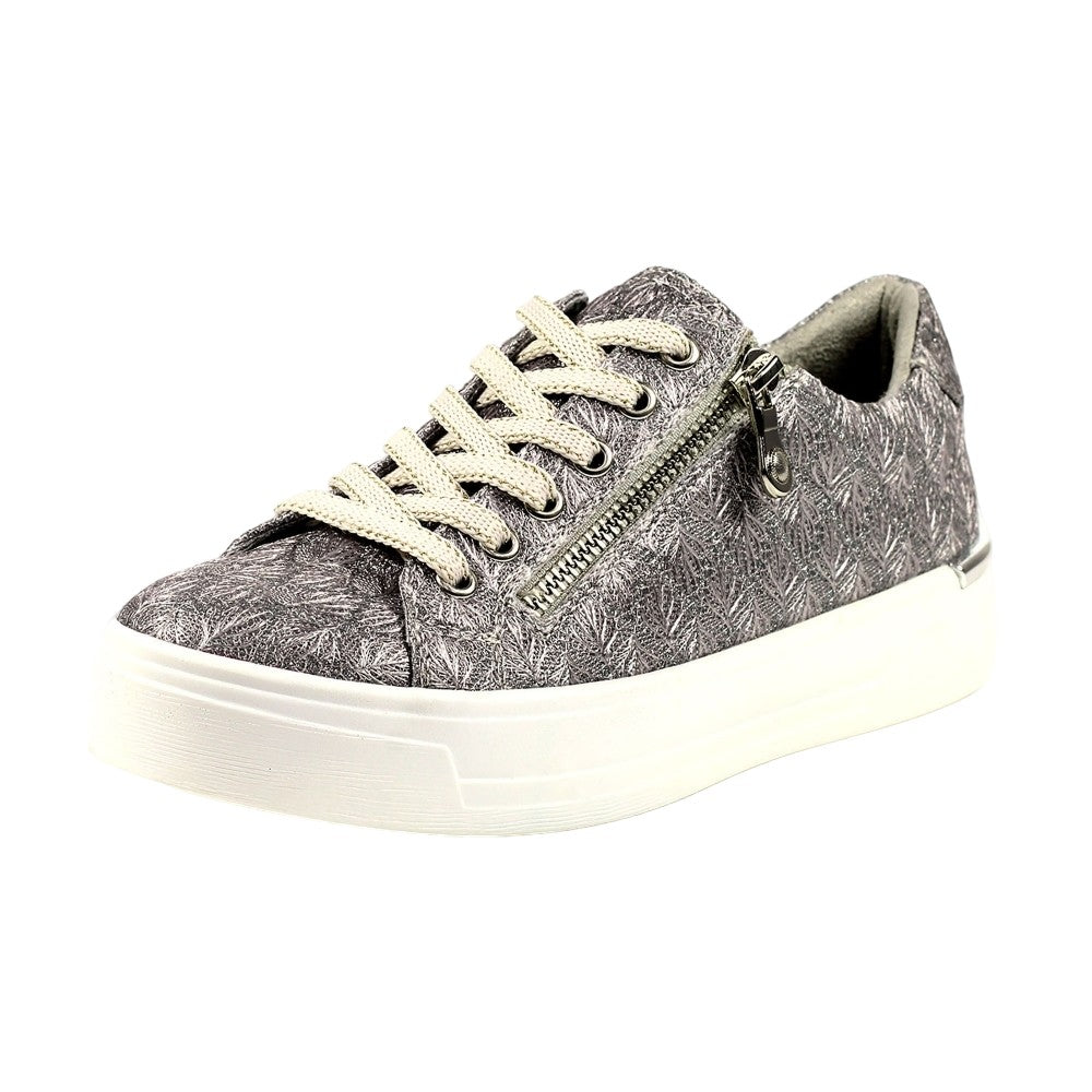 Pewter - Lifestyle - Lunar Womens-Ladies Layne Pewter Effect Trainers