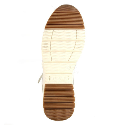 Beige - Side - Lunar Womens-Ladies Bartelli Suede Trainers