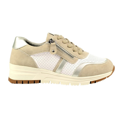 Beige - Lifestyle - Lunar Womens-Ladies Bartelli Suede Trainers
