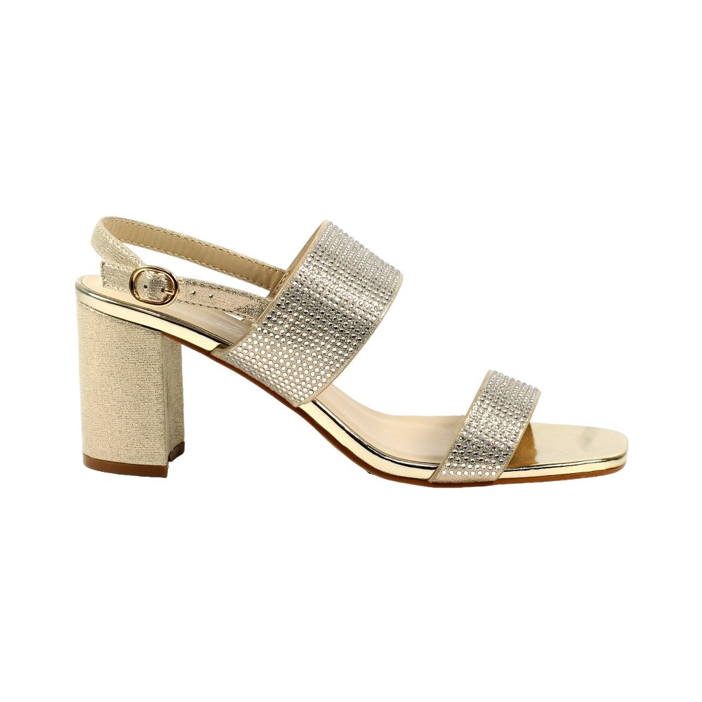 Gold - Side - Lunar Womens-Ladies Collins Sandals