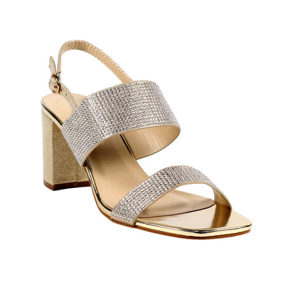 Gold - Front - Lunar Womens-Ladies Collins Sandals