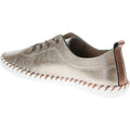 Gold - Back - Lunar Womens-Ladies St Ives Metallic Leather Plimsolls